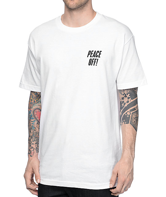 Sketchy Tank Peace White T-Shirt | Zumiez