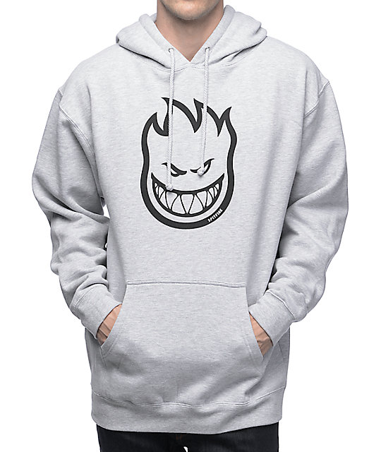 Spitfire Bighead Heather Grey & Black Hoodie | Zumiez