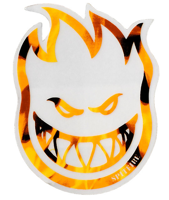 Spitfire Black U0026 Orange Fireball Bighead Sticker