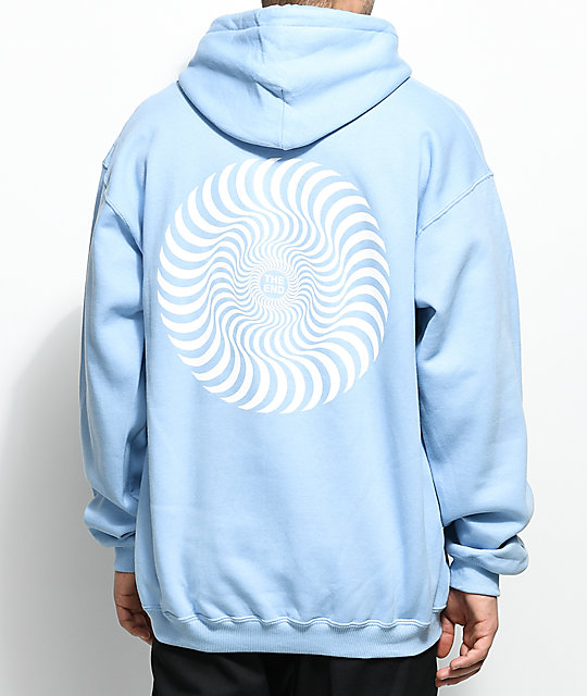 Spitfire Classic Swirl Light Blue & White Hoodie | Zumiez