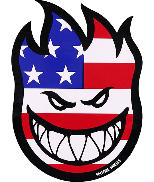 spitfire flaghead large sticker zumiez