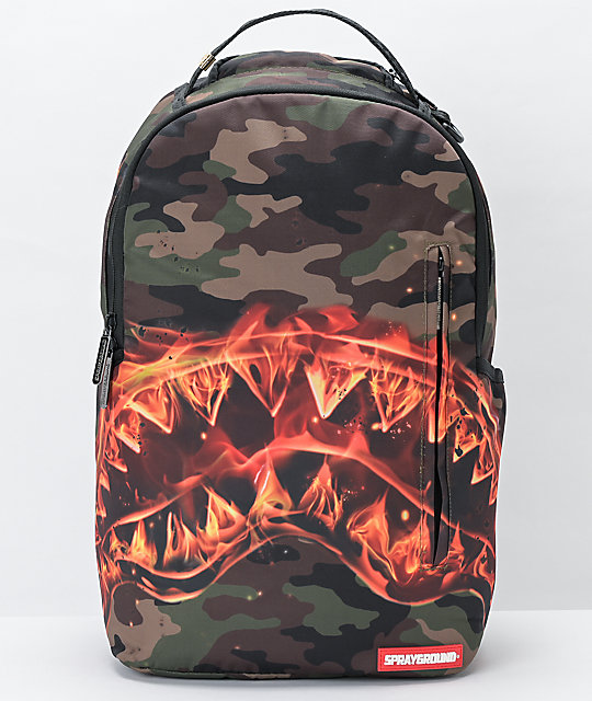 Sprayground Fire Shark Backpack | Zumiez