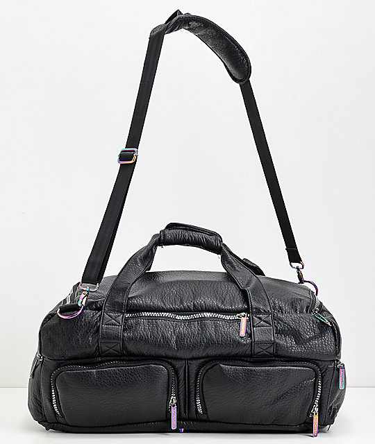 Sprayground Iridescent Black Leather Duffle Bag | Zumiez
