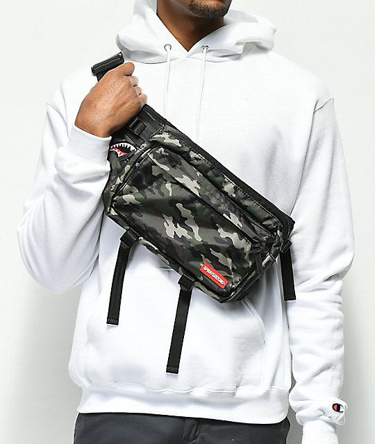 Sprayground Transporter Camo Crossbody Bag Zumiez