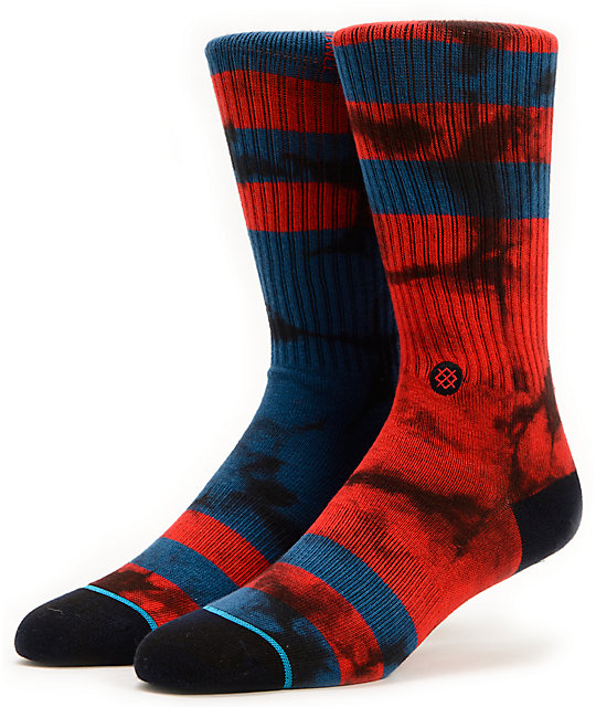 Stance Invert Red & Blue Crew Socks | Zumiez