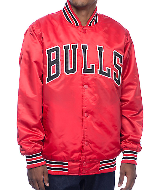 Starter Bulls Red Satin Jacket | Zumiez