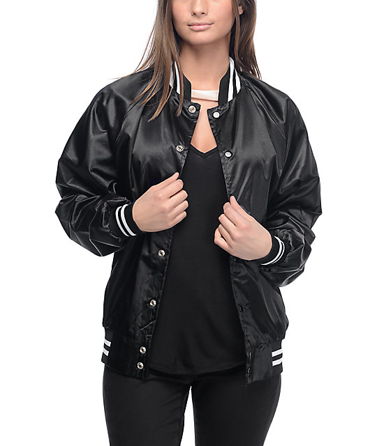 Stay Cute Fight Like A Girl Black Bomber Jacket | Zumiez