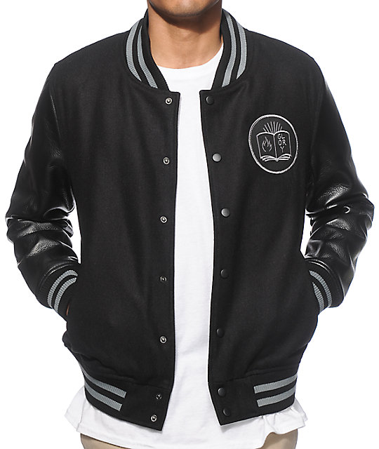 Straight To Fire Or Glory Black Wool Varsity Jacket