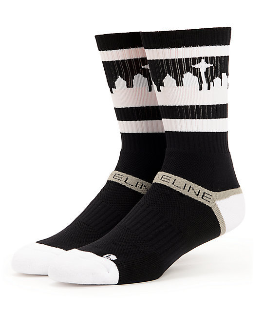 Strideline Classic SeaTown Black & White City Socks | Zumiez