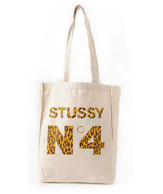 Stussy No. 4 Leopard Print Tote Bag at Zumiez : PDP