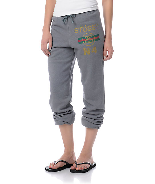 Stussy No. Stripes Grey Sweatpants at Zumiez : PDP