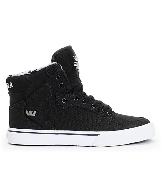 Supra Boys Vaider Black & White Skate Shoes | Zumiez