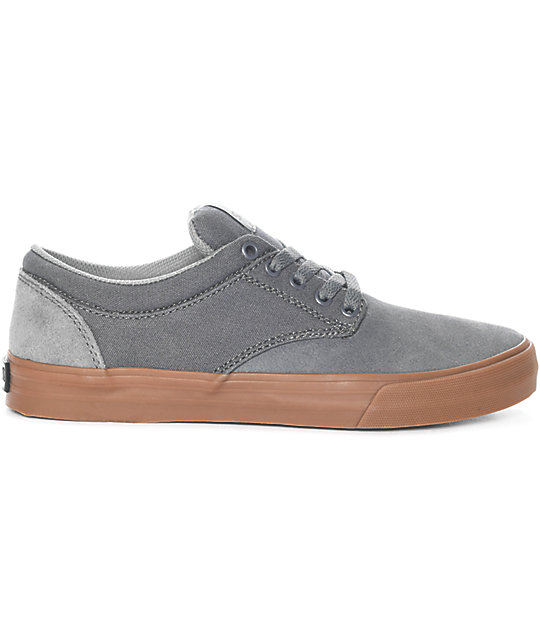 Supra Chino Grey & Gum Skate Shoes | Zumiez