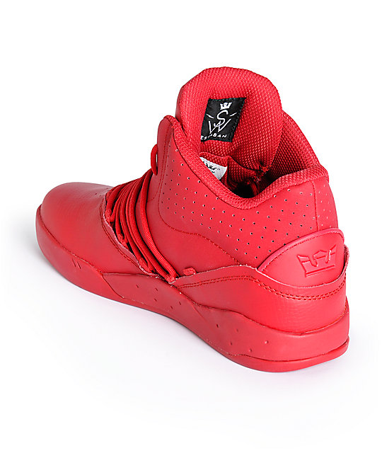 Supra Estaban Red, Red & Red Shoes | Zumiez