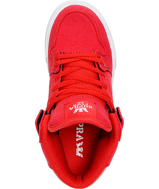 supra vaider red high top sneakers