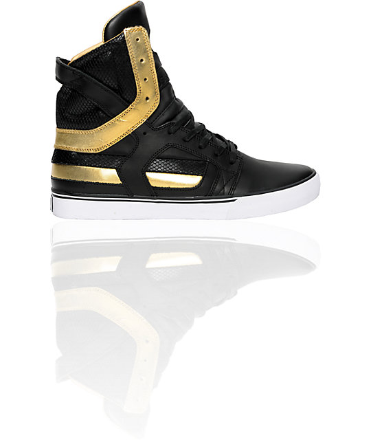 Supra Muska Skytop II Black & Gold Shoes | Zumiez