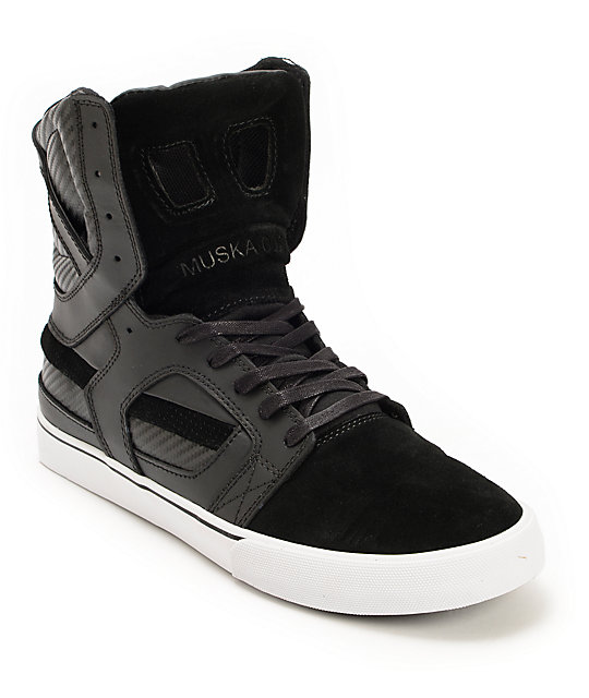 Supra Skytop 2 Black & White Leather Skate Shoes | Zumiez