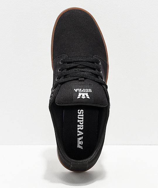 Supra Stacks II Black & Gum Canvas Skate Shoes | Zumiez
