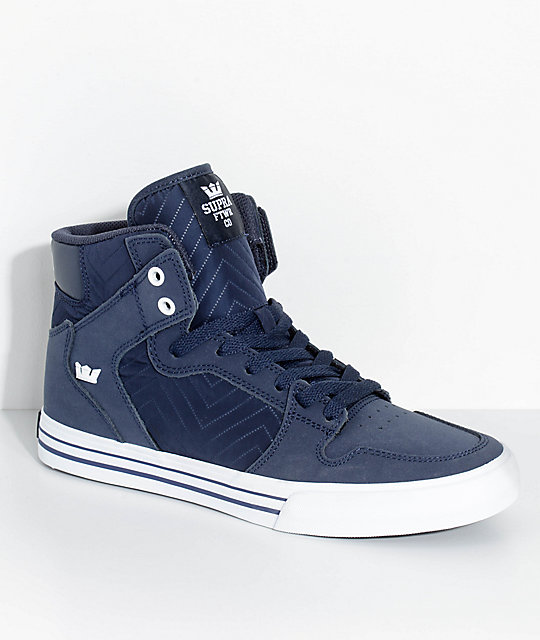 Supra Vaider Midnight Blue Nubuck & Nylon Skate Shoes | Zumiez