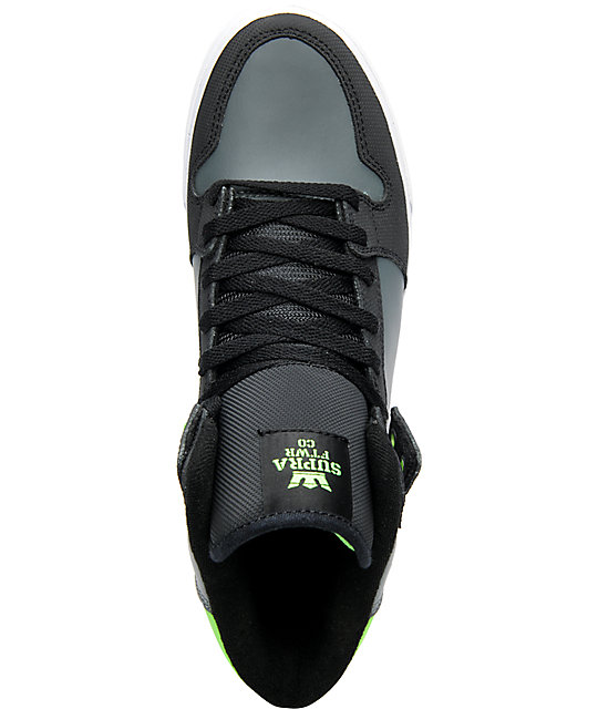 Supra Vaider TUF  Black Grey Green Shoes  Zumiez