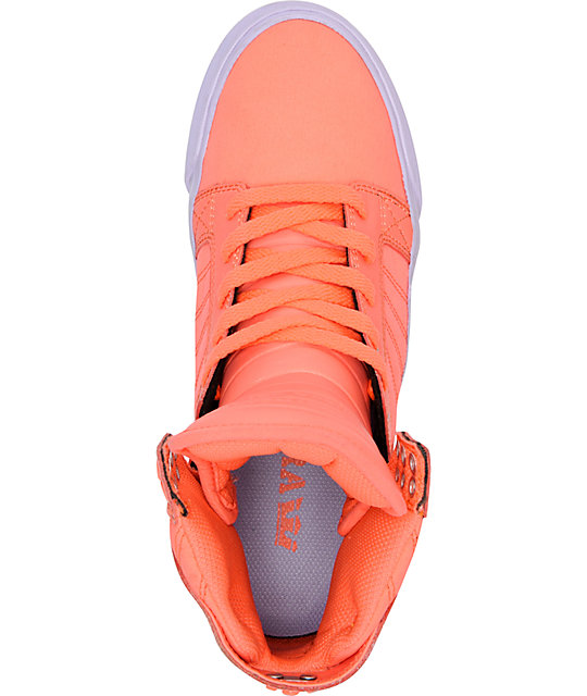 Supra Womens Skytop Neon Coral Leather 