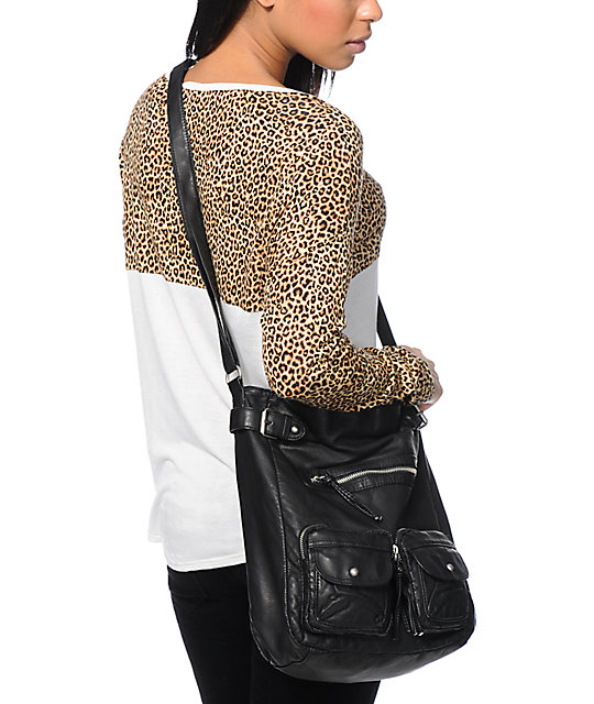 T Shirt Jeans Black Faux Leather Crossbody Tote Bag Zumiez T Shirt Jeans Black Faux Leather Crossbody Tote Bag