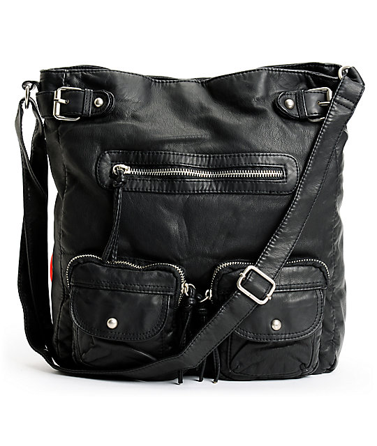 T Shirt Jeans Black Faux Leather Crossbody Tote Bag Zumiez T Shirt Jeans Black Faux Leather Crossbody Tote Bag