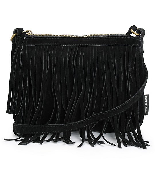 T Shirt Jeans Black Fringe Mini Crossbody Purse Zumiez T Shirt Jeans Black Fringe Mini Crossbody Purse