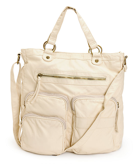 T Shirt Jeans Bone Faux Leather Two Pocket Tote Bag Zumiez T Shirt Jeans Bone Faux Leather Two Pocket Tote Bag