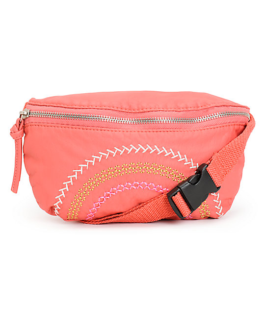 coral fanny pack