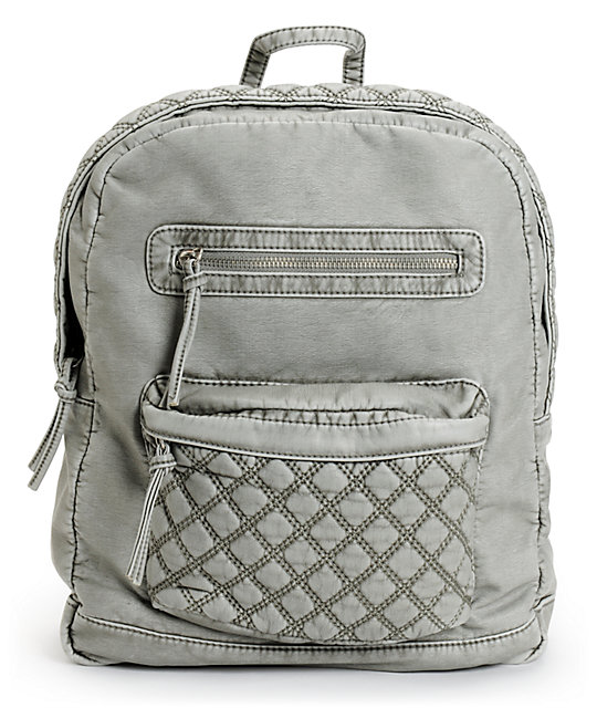 T-Shirt & Jeans Grey Quilted Faux Leather Backpack | Zumiez