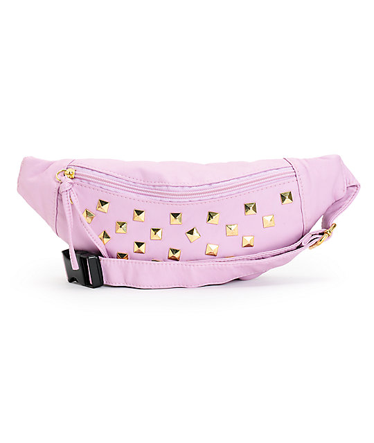 pink leather fanny pack