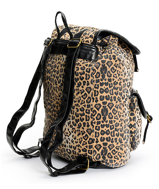 T-Shirt & Jeans Leopard Print Studded Rucksack Backpack | Zumiez