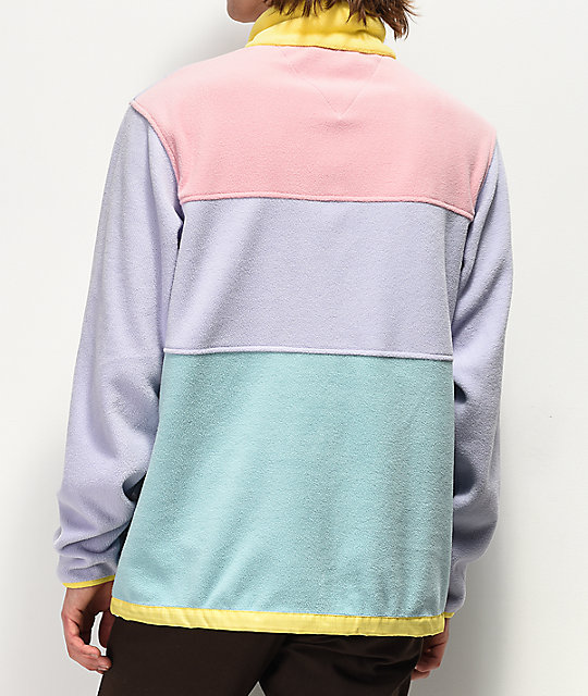 multicolour fleece jacket