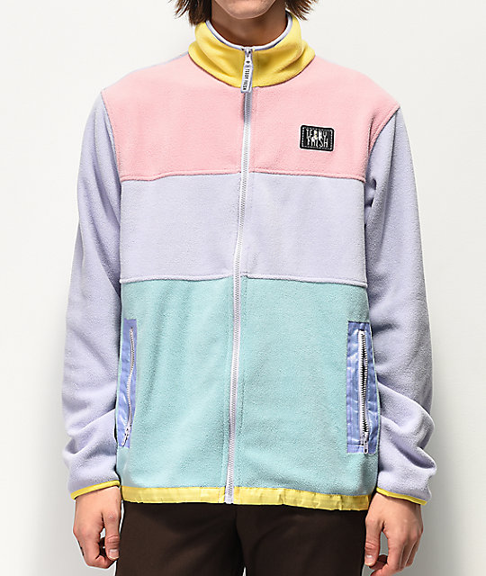 multicolour fleece jacket