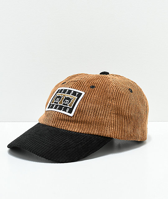 black and brown hat