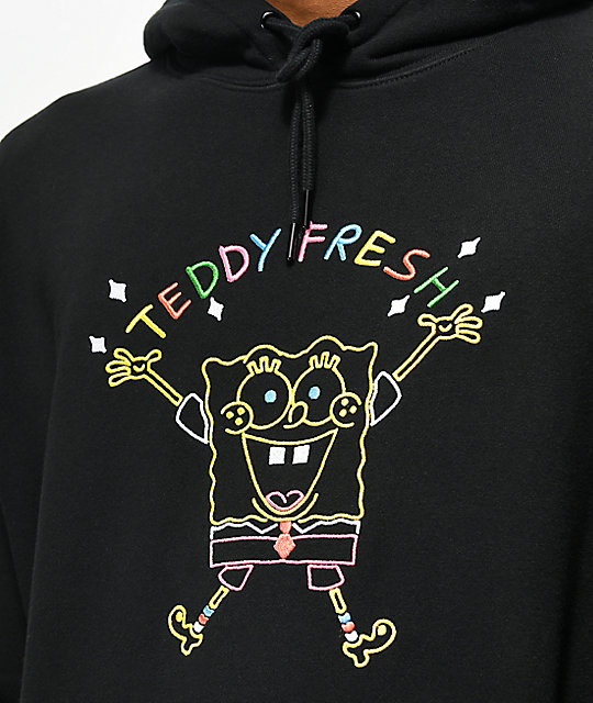 teddy fresh spongebob black hoodie