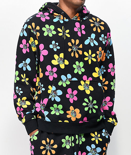black floral hoodie