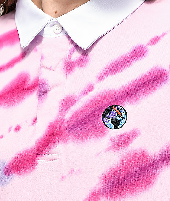 tie dye polo button down