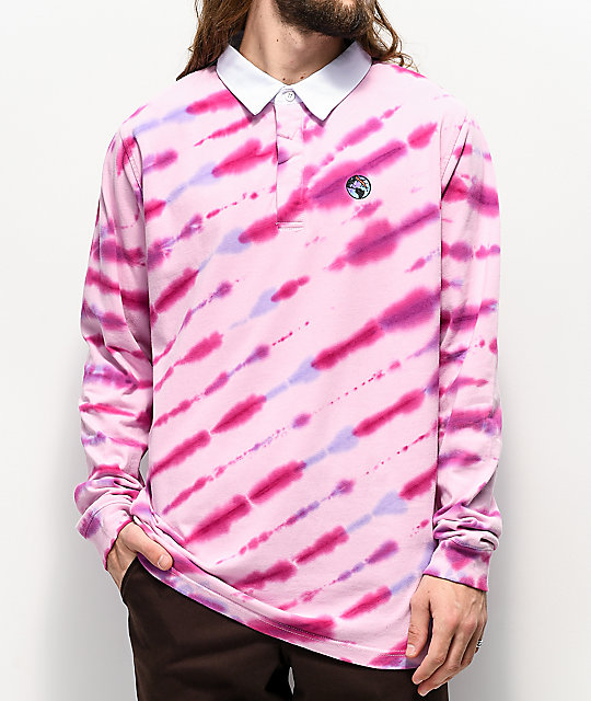 pink long sleeve polo