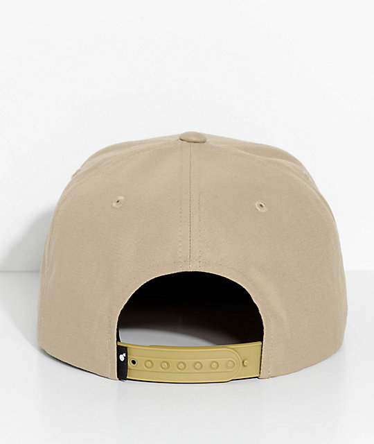 khaki strapback hat