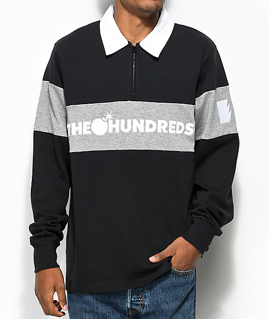 The Hundreds Alpine Black Long Sleeve Polo Shirt | Zumiez