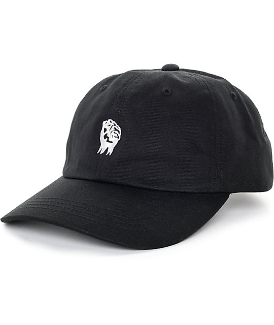 The Hundreds Fist Black Strapback Hat | Zumiez