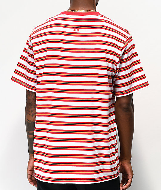 red and black stripe t shirt