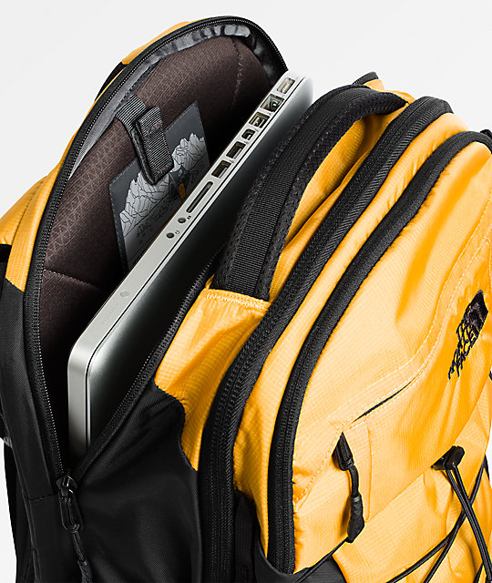 the north face borealis backpack yellow