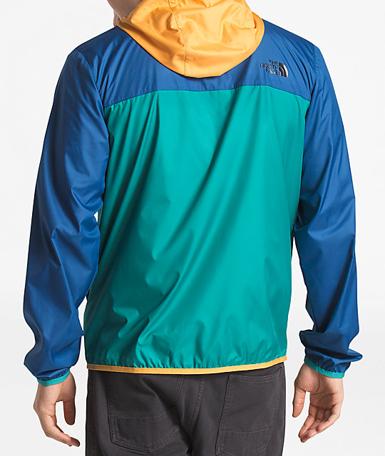 the north face blue and yellow jacket