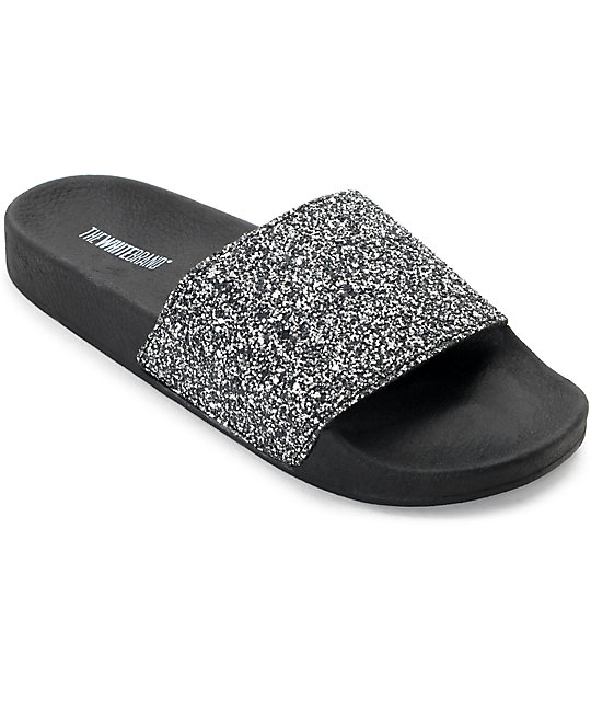 TheWhiteBrand Multi Glitter Slide Women's Sandals | Zumiez