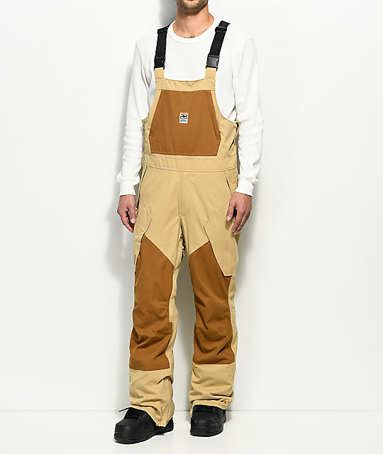 Thirtytwo Basement Tan 10k Snowboard Bib Pants Zumiez
