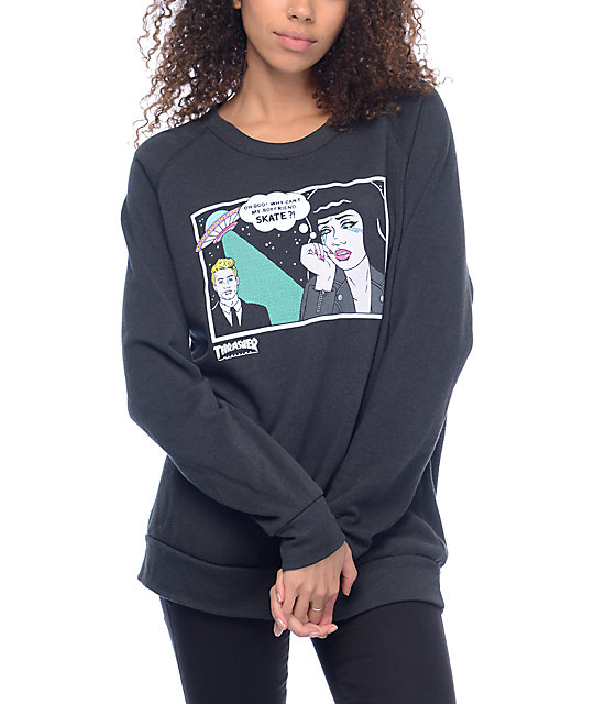 womens graphic crew neck sweatshirts