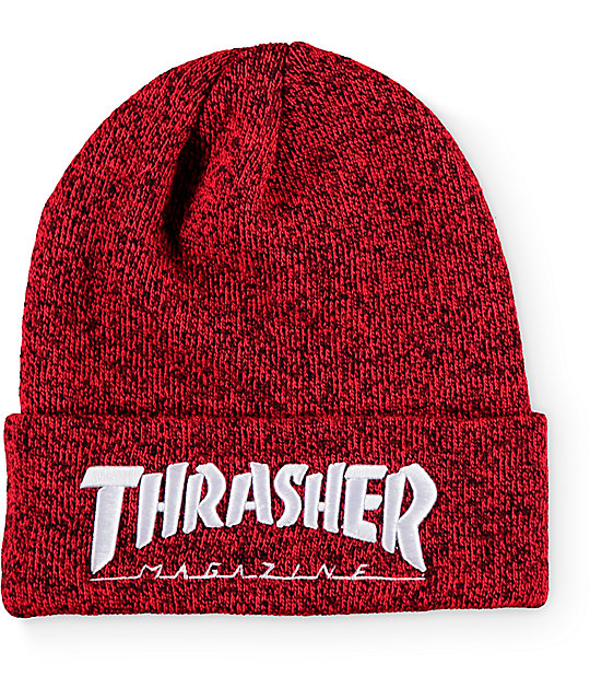 Thrasher Embroidered Logo Red Beanie